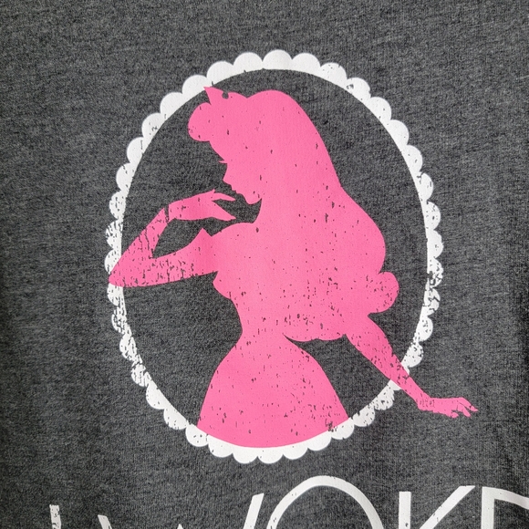 Disney Parks Sleeping beauty I woke up like this long sleeves top size L gray - Picture 3 of 7